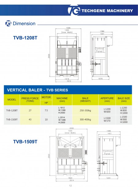 Вертикальный пресс для упаковки отходов серии TVB.